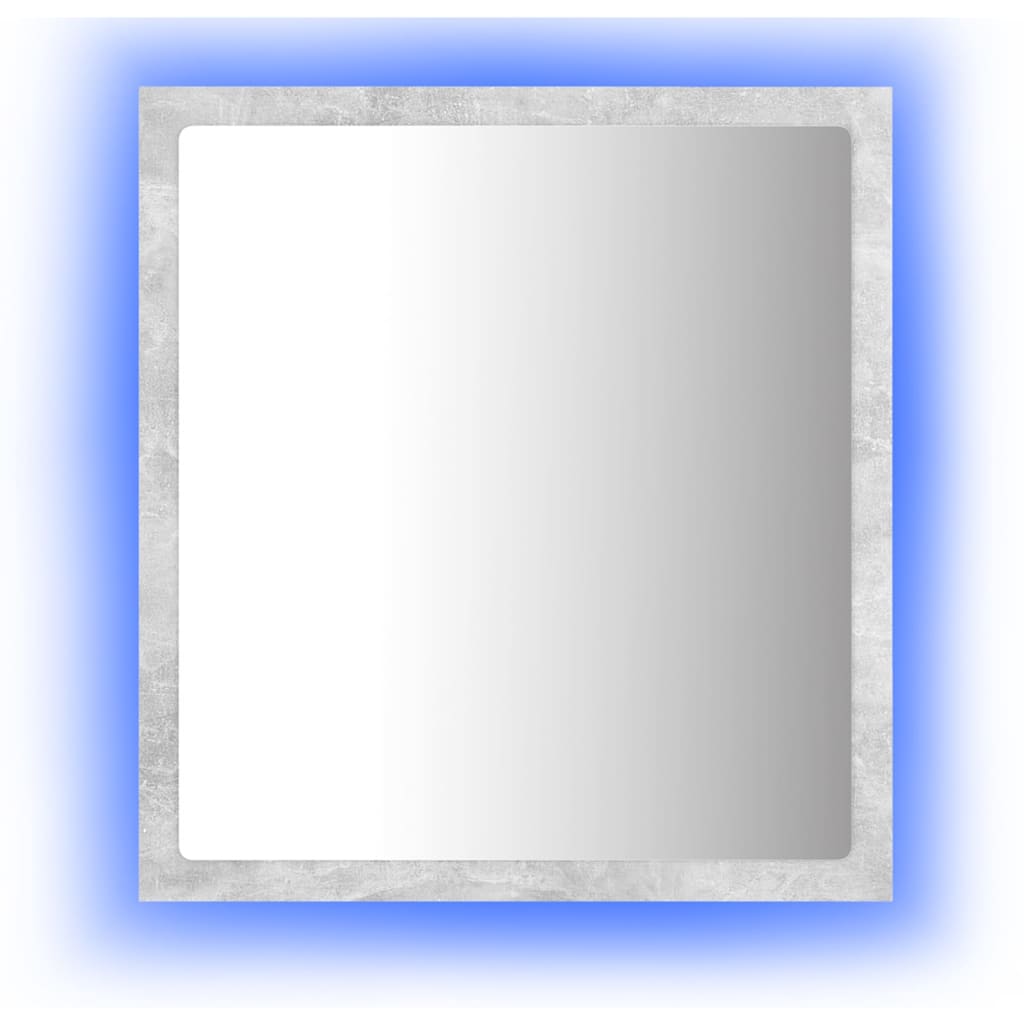 vidaXL LED-Badspiegel Betongrau 40x8,5x37 cm Acryl