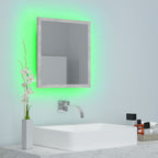 vidaXL LED-Badspiegel Betongrau 40x8,5x37 cm Acryl