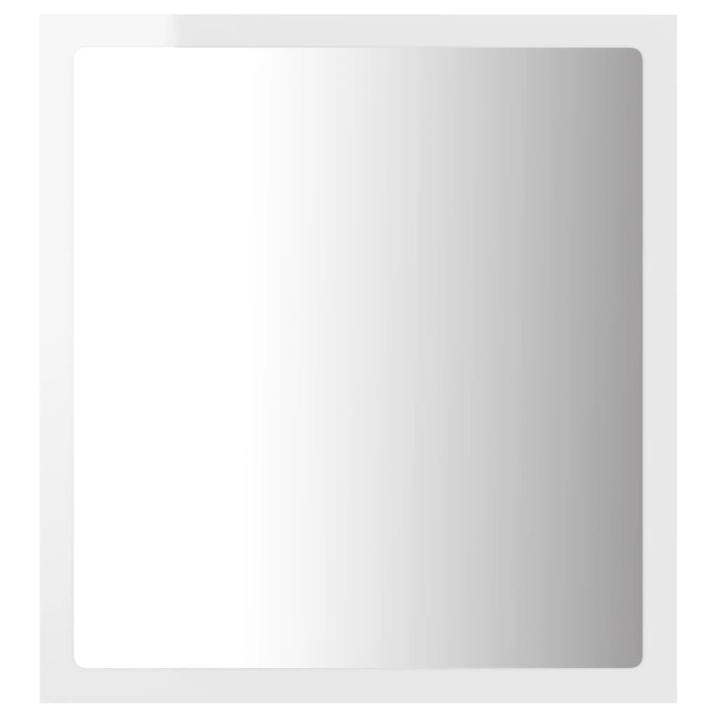 vidaXL LED-Badspiegel Hochglanz-Weiß 40x8,5x37 cm Acryl