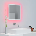 vidaXL LED-Badspiegel Hochglanz-Weiß 40x8,5x37 cm Acryl