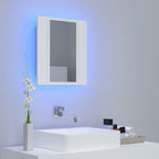 vidaXL LED-Bad-Spiegelschrank Weiß 40x12x45 cm Acryl