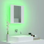 vidaXL LED-Bad-Spiegelschrank Weiß 40x12x45 cm Acryl