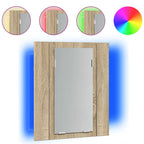 vidaXL LED-Bad-Spiegelschrank Sonoma-Eiche 40x12x45 cm Acryl
