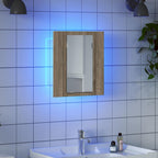 vidaXL LED-Bad-Spiegelschrank Sonoma-Eiche 40x12x45 cm Acryl