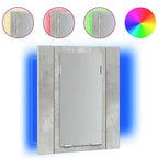 vidaXL LED-Bad-Spiegelschrank Betongrau 40x12x45 cm Acryl