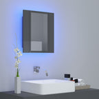 vidaXL LED-Bad-Spiegelschrank Hochglanz-Grau 40x12x45 cm Acryl