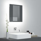 vidaXL LED-Bad-Spiegelschrank Hochglanz-Grau 40x12x45 cm Acryl