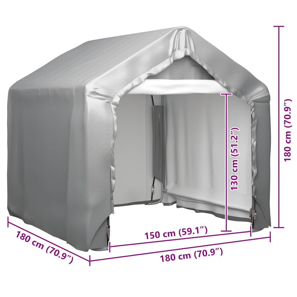 vidaXL Lagerzelt Grau 180x180 cm Verzinkter Stahl