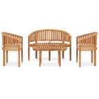 vidaXL 4-tlg. Garten-Lounge-Set Massivholz Teak