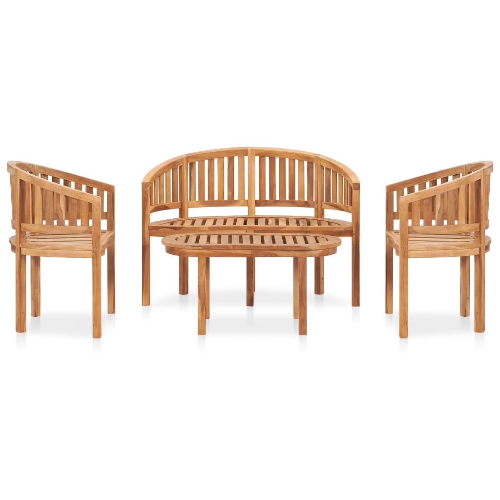 vidaXL 4-tlg. Garten-Lounge-Set Massivholz Teak