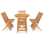 vidaXL 9-tlg. Garten-Essgruppe Klappbar Massivholz Teak