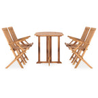 vidaXL 5-tlg. Garten-Essgruppe Klappbar Massivholz Teak