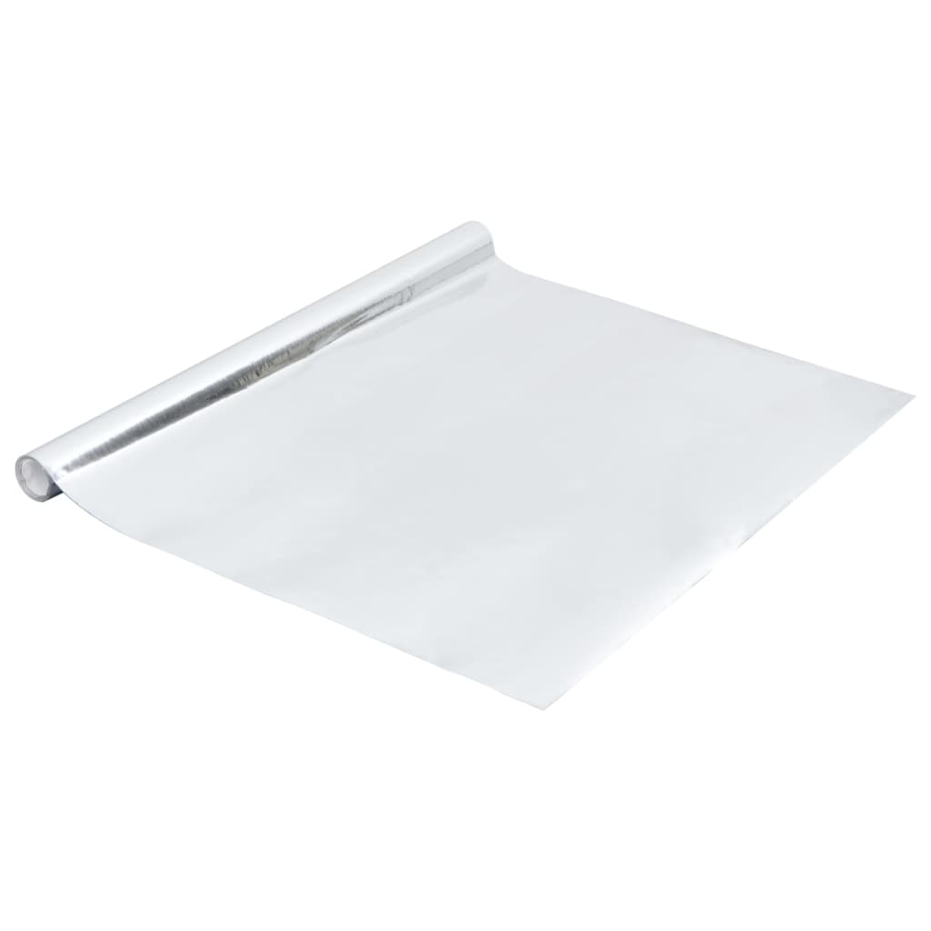 vidaXL Selbstklebende Möbelfolie Hochglanz-Silbern 500x90 cm PVC
