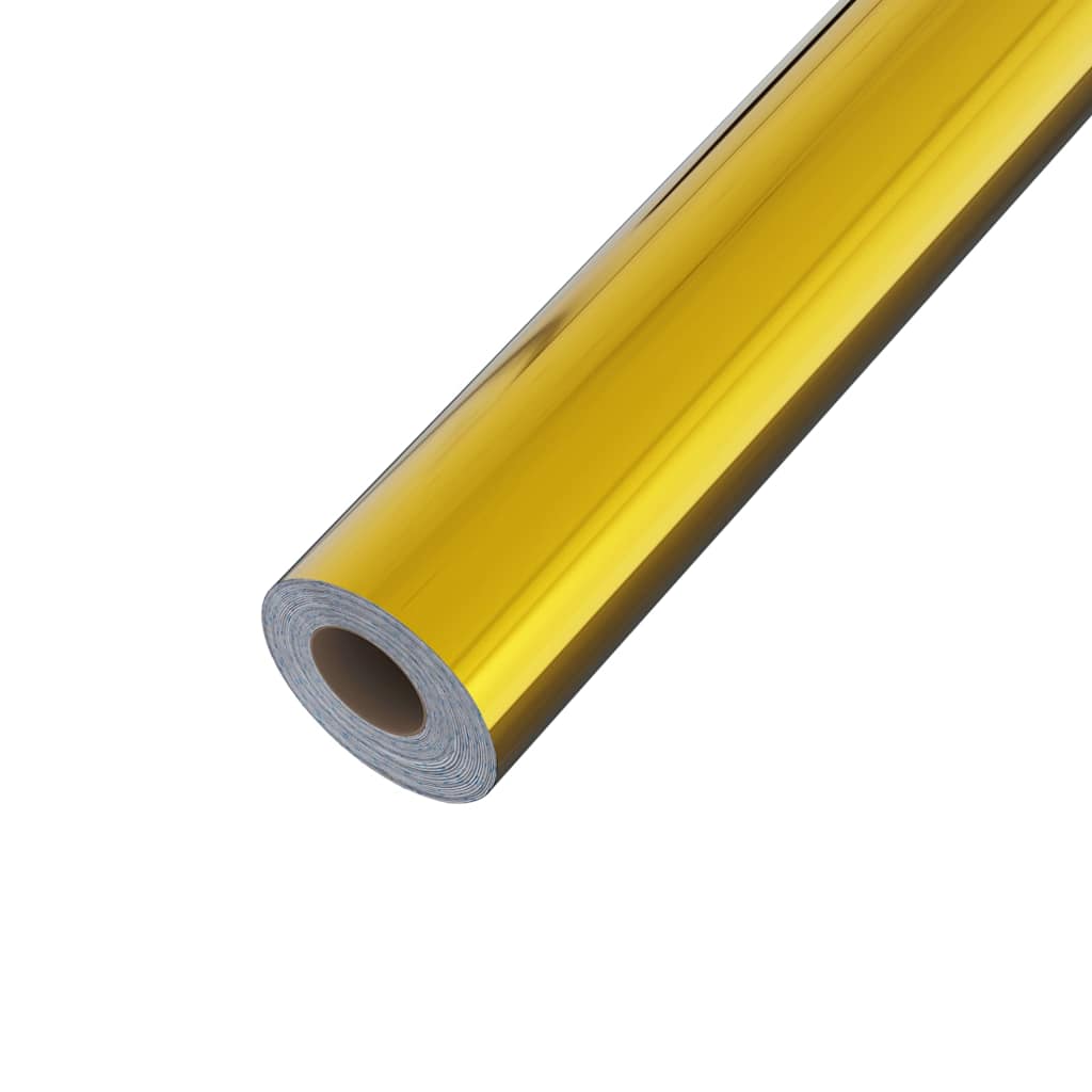 vidaXL Selbstklebende Möbelfolie Hochglanz-Golden 500x90 cm PVC
