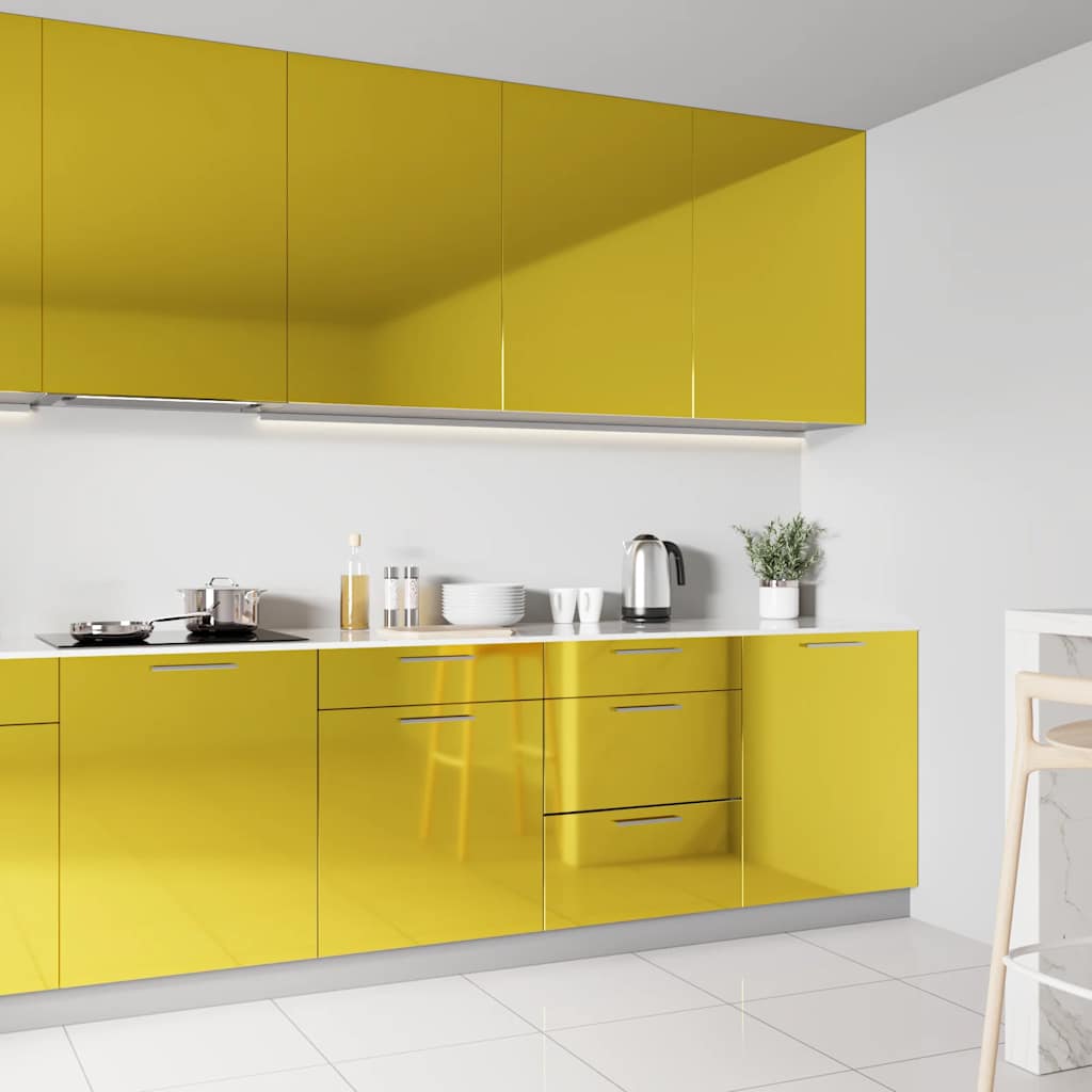 vidaXL Selbstklebende Möbelfolie Hochglanz-Golden 500x90 cm PVC
