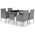 vidaXL 5-tlg. Garten-Essgruppe Poly Rattan Anthrazit und Grau