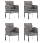 vidaXL 5-tlg. Garten-Essgruppe Poly Rattan Anthrazit und Grau