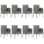 vidaXL 9-tlg. Garten-Essgruppe Poly Rattan Anthrazit und Grau