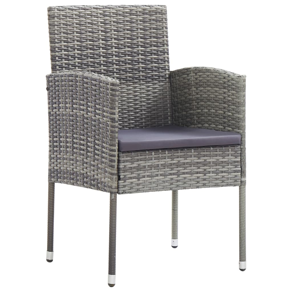 vidaXL 9-tlg. Garten-Essgruppe Poly Rattan Anthrazit und Grau