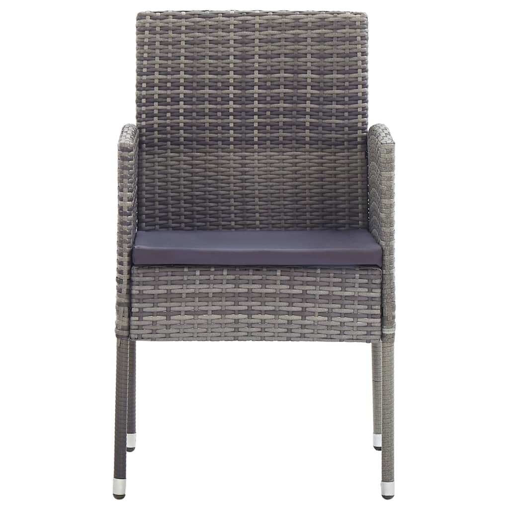 vidaXL 9-tlg. Garten-Essgruppe Poly Rattan Anthrazit und Grau