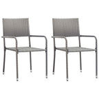 vidaXL 3-tlg. Garten-Essgruppe Poly Rattan Anthrazit und Grau