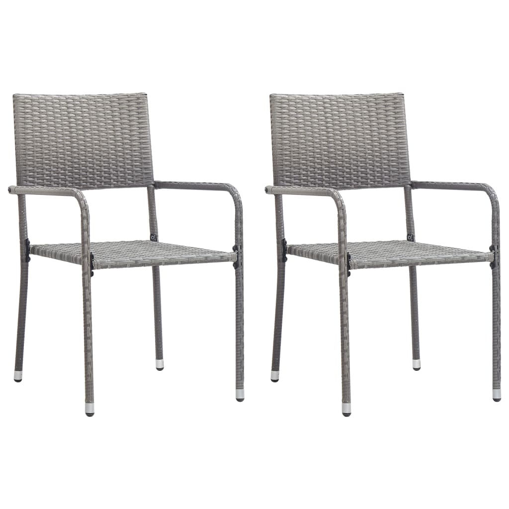 vidaXL 3-tlg. Garten-Essgruppe Poly Rattan Anthrazit und Grau