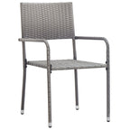 vidaXL 3-tlg. Garten-Essgruppe Poly Rattan Anthrazit und Grau