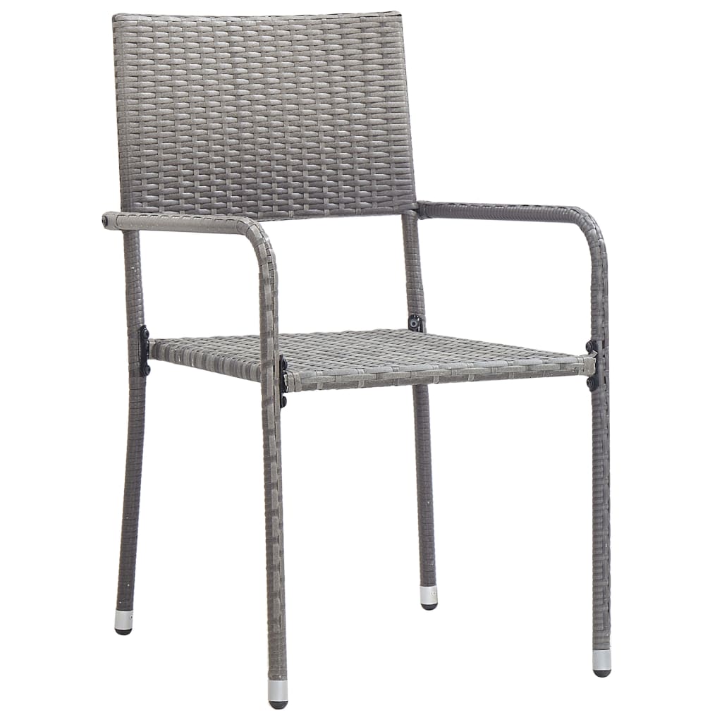 vidaXL 3-tlg. Garten-Essgruppe Poly Rattan Anthrazit und Grau