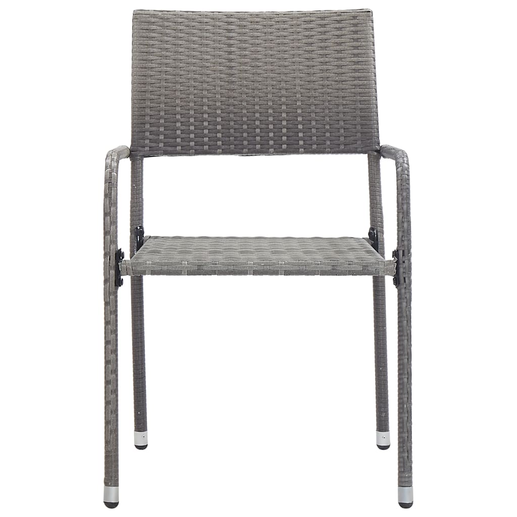 vidaXL 3-tlg. Garten-Essgruppe Poly Rattan Anthrazit und Grau