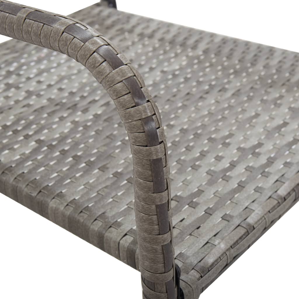 vidaXL 3-tlg. Garten-Essgruppe Poly Rattan Anthrazit und Grau
