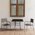 vidaXL 3-tlg. Garten-Essgruppe Poly Rattan Anthrazit und Grau