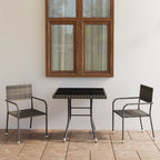 vidaXL 3-tlg. Garten-Essgruppe Poly Rattan Anthrazit und Grau
