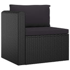 vidaXL 11-tlg. Garten-Lounge-Set mit Kissen Poly Rattan Schwarz