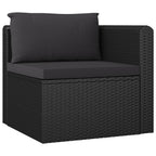 vidaXL 11-tlg. Garten-Lounge-Set mit Kissen Poly Rattan Schwarz