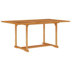 vidaXL 5-tlg. Garten-Essgruppe mit Grauen Kissen Massivholz Teak