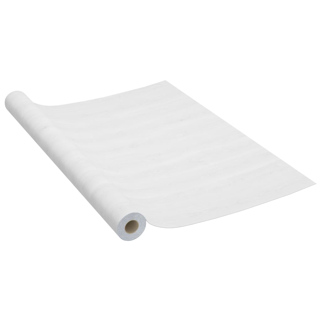 vidaXL Möbelfolien Selbstklebend 2 Stk. Weißes Holz 500x90 cm PVC