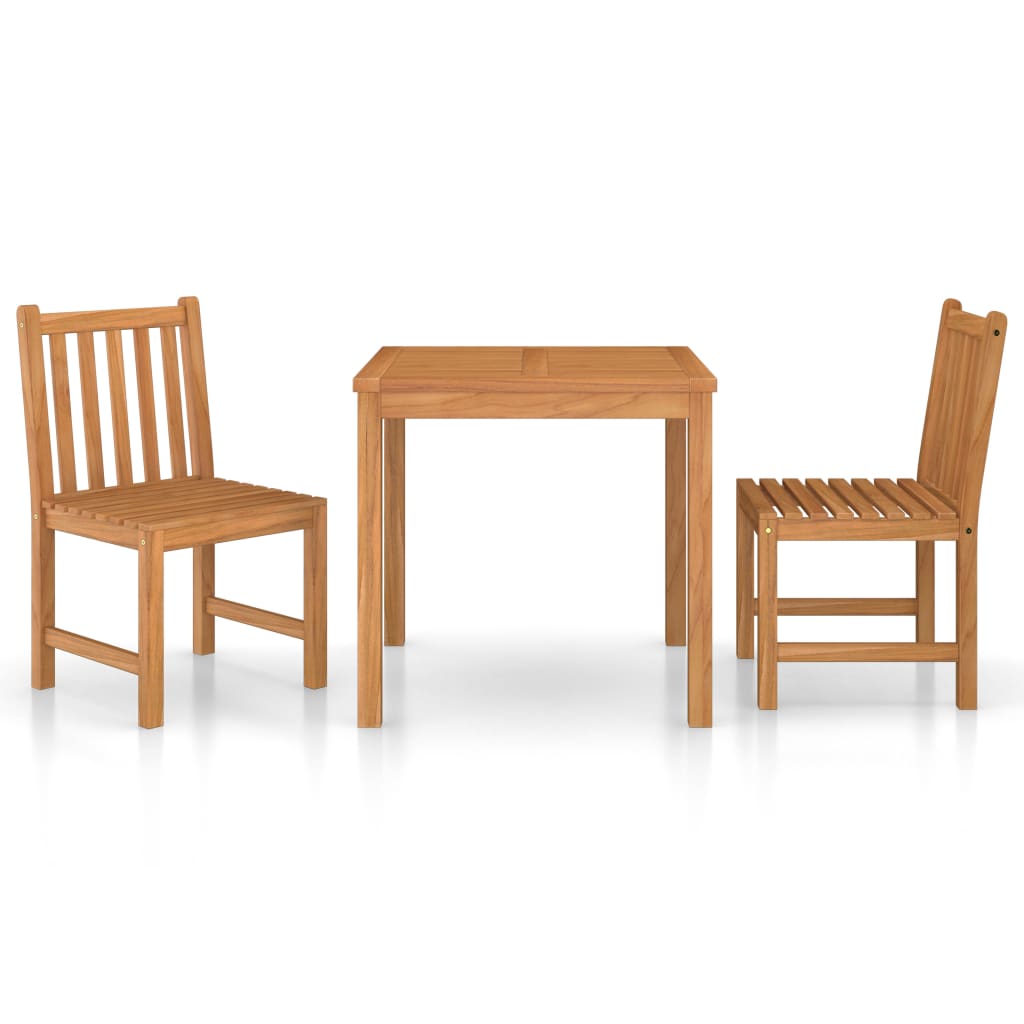 vidaXL 3-teiliges Garten-Ess-Set 80 x 80 cm Massivholz Teak