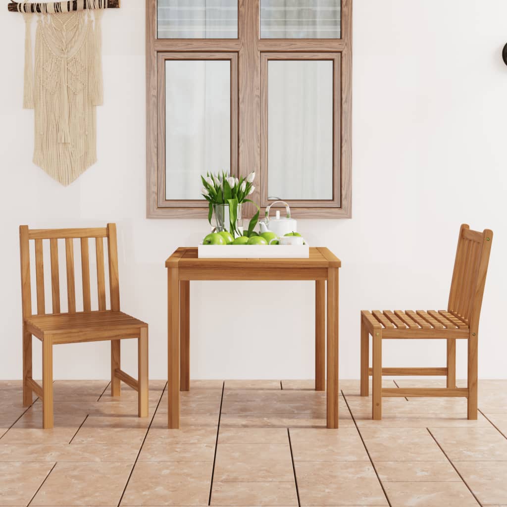 vidaXL 3-teiliges Garten-Ess-Set 80 x 80 cm Massivholz Teak