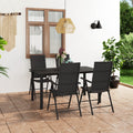 vidaXL 5-tlg. Garten-Essgruppe Schwarz