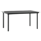 vidaXL 7-tlg. Garten-Essgruppe PVC Rattan Schwarz