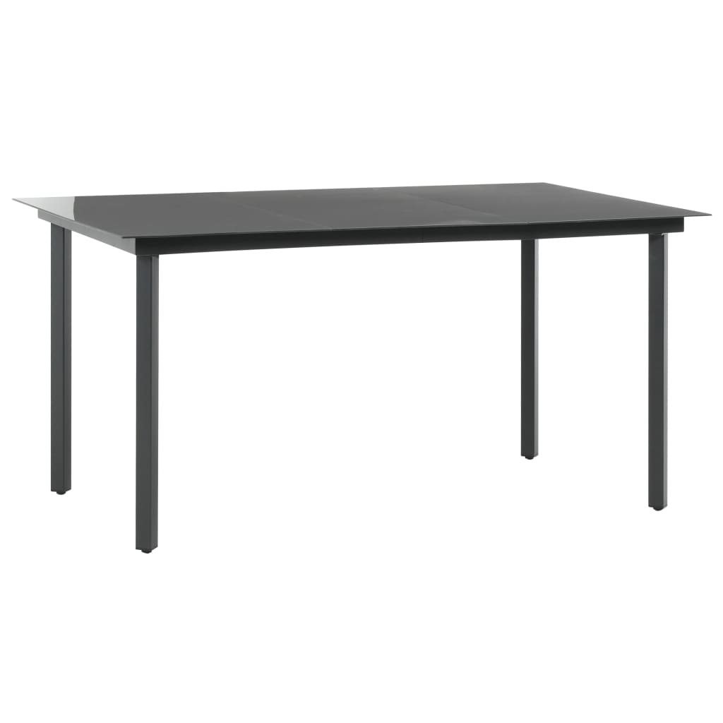 vidaXL 7-tlg. Garten-Essgruppe PVC Rattan Schwarz
