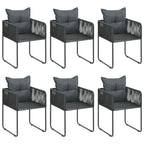 vidaXL 7-tlg. Garten-Essgruppe PVC Rattan Schwarz