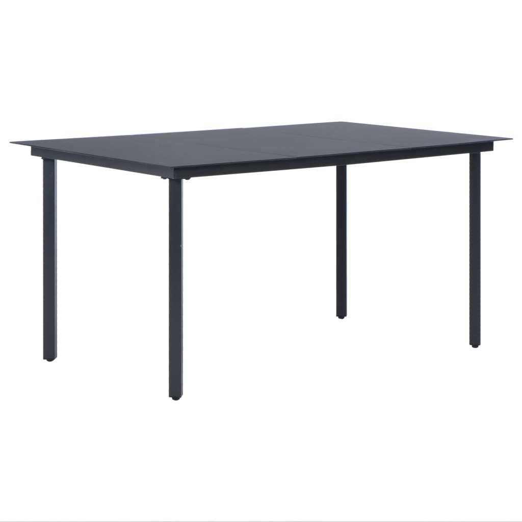 vidaXL 9-tlg. Garten-Essgruppe PVC Rattan Schwarz
