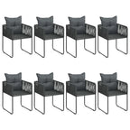 vidaXL 9-tlg. Garten-Essgruppe PVC Rattan Schwarz
