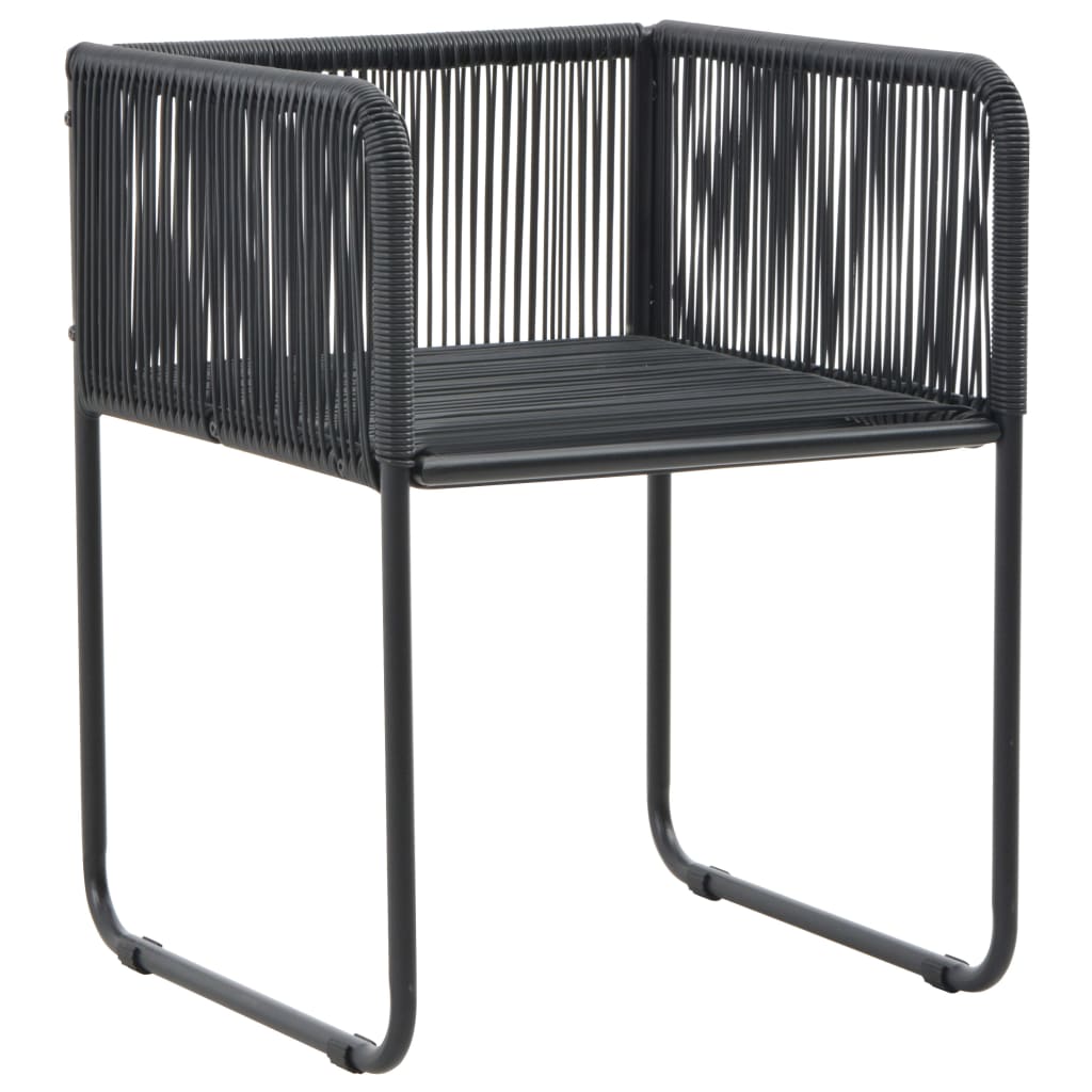 vidaXL 9-tlg. Garten-Essgruppe PVC Rattan Schwarz