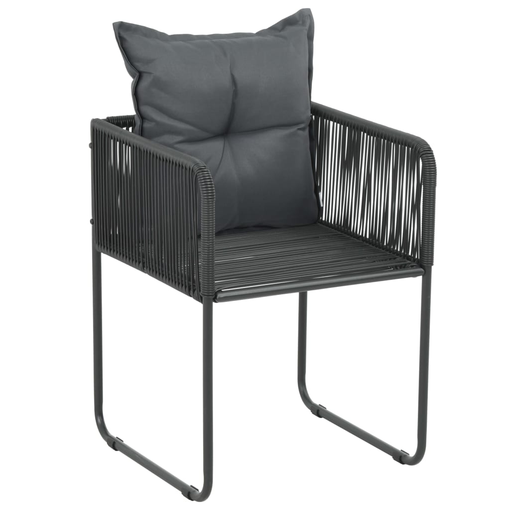 vidaXL 3-tlg. Garten-Essgruppe PVC Rattan Schwarz und Braun