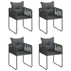 vidaXL 5-tlg. Garten-Essgruppe PVC Rattan Schwarz und Braun
