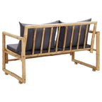 vidaXL Gartenbank mit Kissen 115 cm Bambus