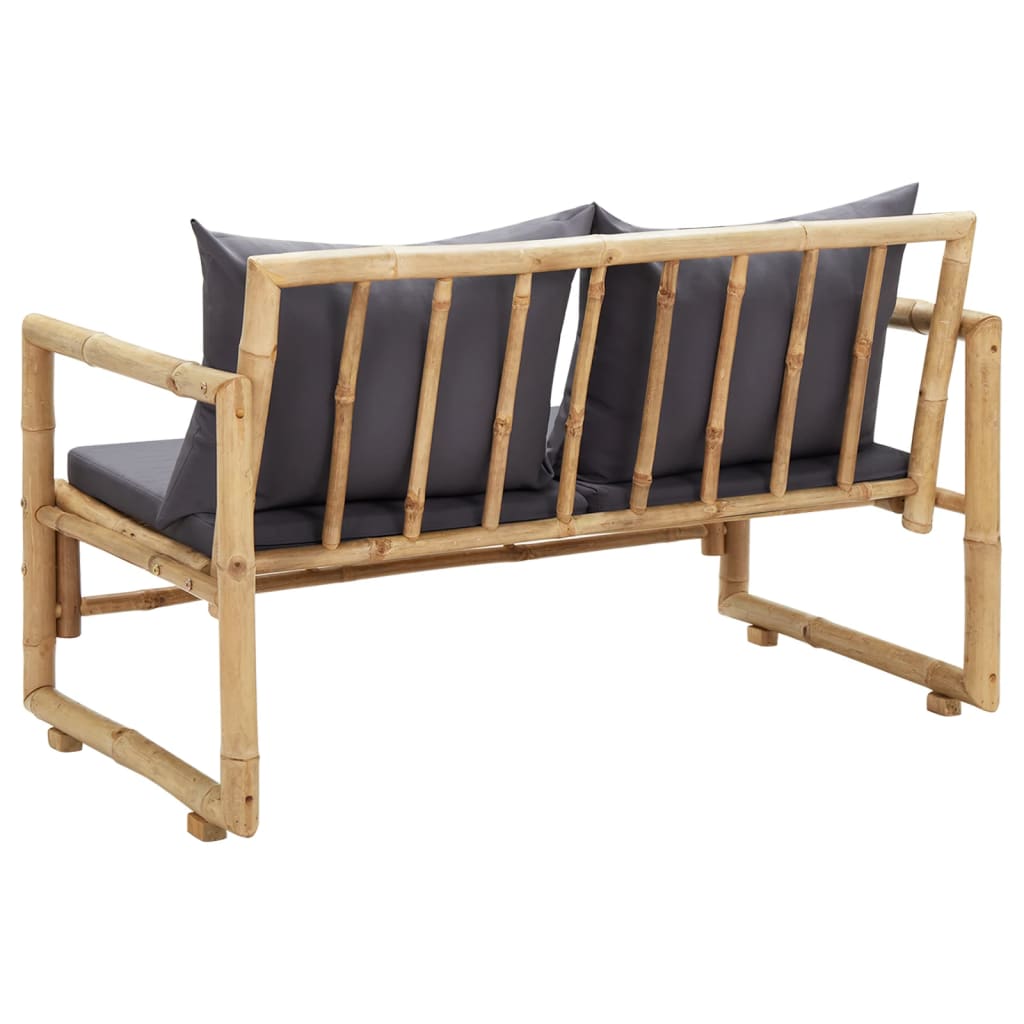 vidaXL Gartenbank mit Kissen 115 cm Bambus