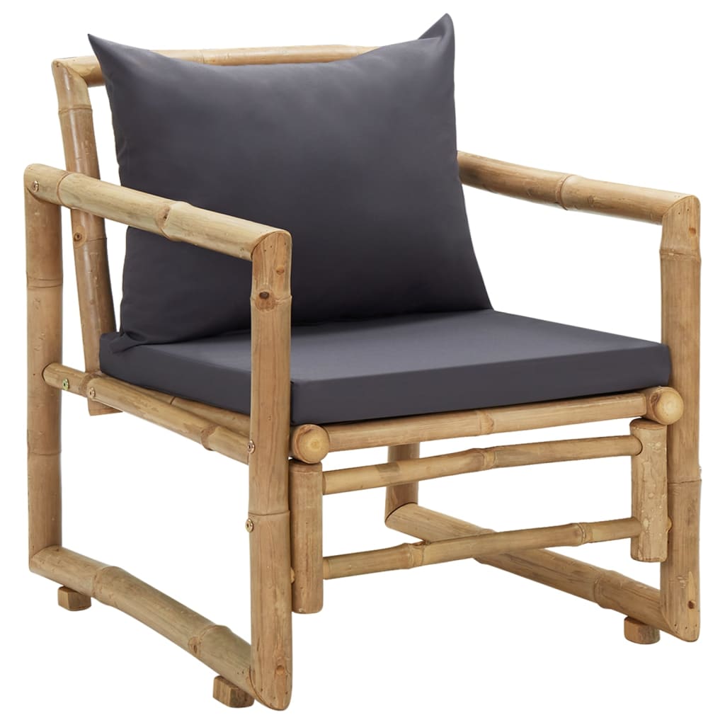 vidaXL Gartenstühle mit Kissen 2 Stk. Bambus